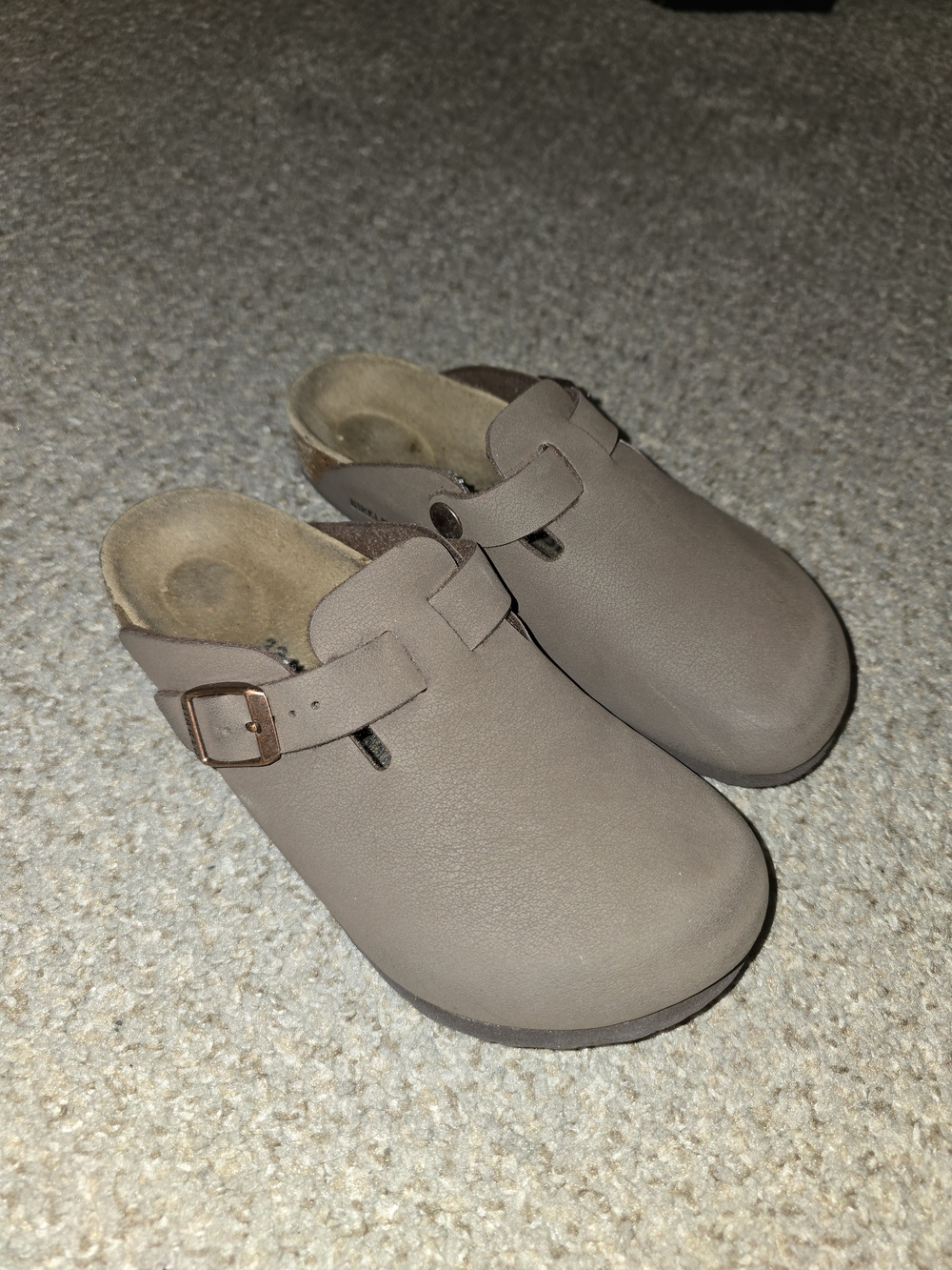Birkenstock Boston Kids Mocha Slip-On Clogs with Buckle Size 2